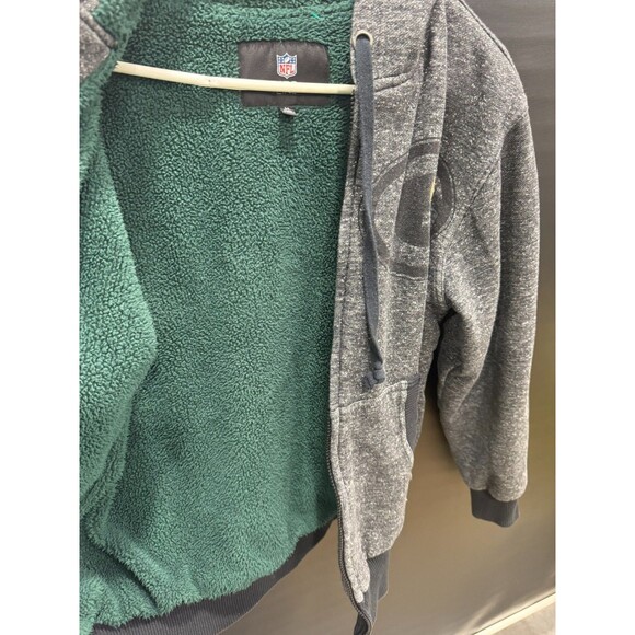 Green Bay Packers Sweater Mens Medium Heather Gray Green Football NFL Full Zip - Picture 5 of 10